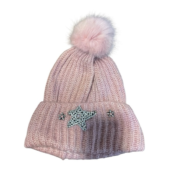 Victoria's Secret Other - Victoria's Secret Pink Knit Hat with Pom Pom Winter Apparel